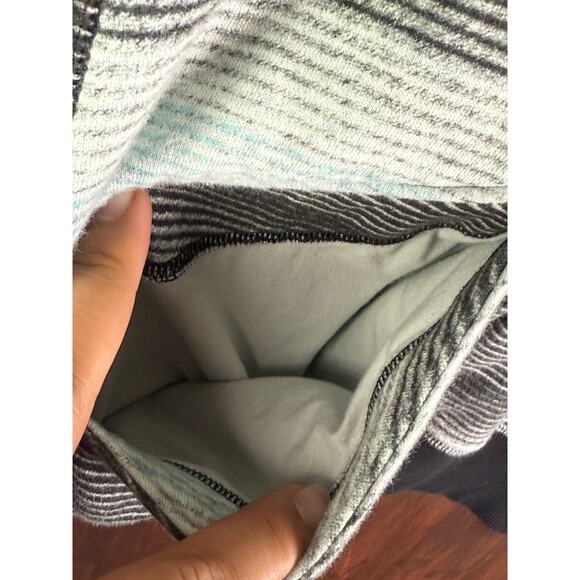 Ivivva by Lululemon Zip Up Scuba Hoodie Jacket‎ Striped Kids Mint Black Youth 12 - Picture 5 of 10
